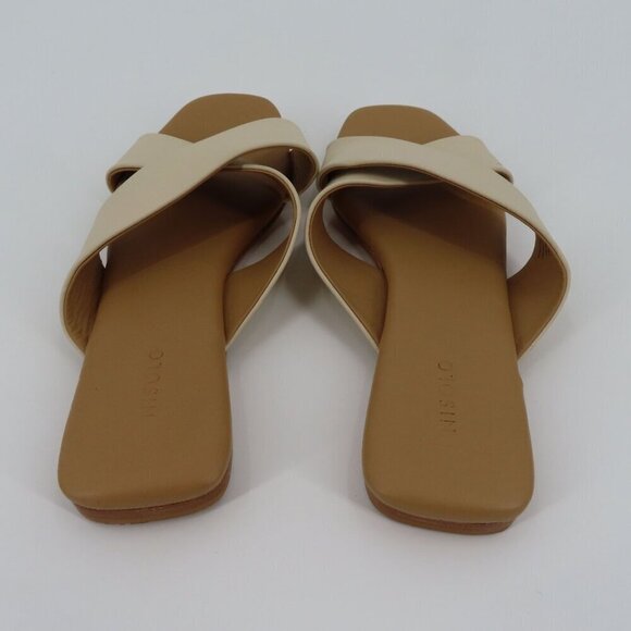 Nisolo 9.5 Women CATALINA Slide Sandals 202308 Solid Beige Strappy Leather Shoes - Picture 5 of 13